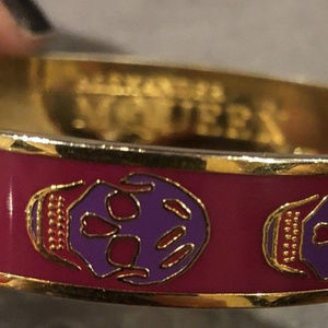 Alexander McQueen Pink Motif Enamel Skull Bangle